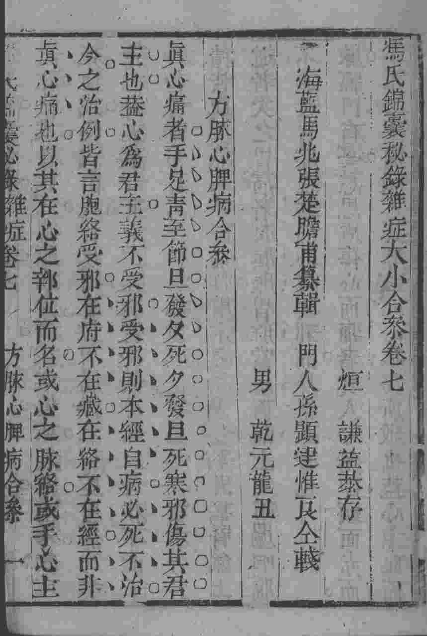 冯氏锦囊秘录八种  杂病大小合参  卷7